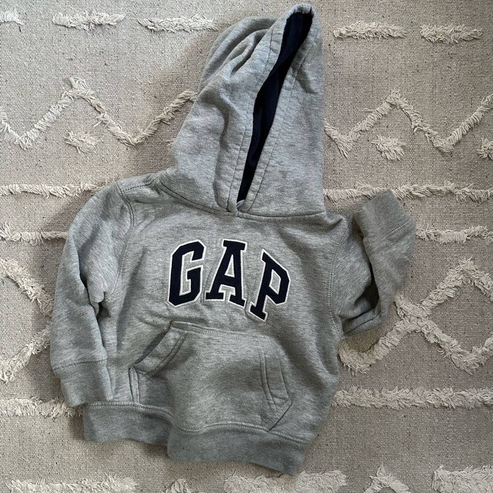 GAP Kids Baby Toddler Heather Gray Arch Icon Logo Hoodie